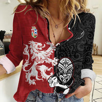 Custom British Lions New Zealand Women Casual Shirt Unique Style - Polynesian Pride