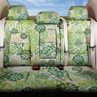Green Aloha Hawaiian Back Car Seat Cover Monstera Hibiscus Tropical Pattern