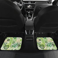Green Aloha Hawaiian Car Mats Monstera Hibiscus Tropical Pattern