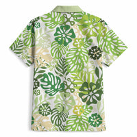 Green Aloha Hawaiian Hawaiian Shirt Monstera Hibiscus Tropical Pattern