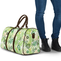 Green Aloha Hawaiian Travel Bag Monstera Hibiscus Tropical Pattern