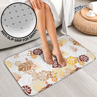 Brown Aloha Hawaiian Bathroom Set Monstera Hibiscus Tropical Pattern
