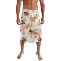 Brown Aloha Hawaiian Lavalava Monstera Hibiscus Tropical Pattern