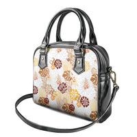 Brown Aloha Hawaiian Shoulder Handbag Monstera Hibiscus Tropical Pattern