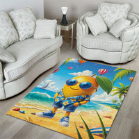 Funny Hawaii Mango Area Rug Tropical Summer Beach Mascot Vacation