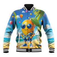 Funny Hawaii Mango Baseball Jacket Tropical Summer Beach Mascot Vacation