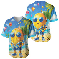 Funny Hawaii Mango Baseball Jersey Tropical Summer Beach Mascot Vacation
