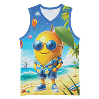 Funny Hawaii Mango Basketball Jersey Tropical Summer Beach Mascot Vacation