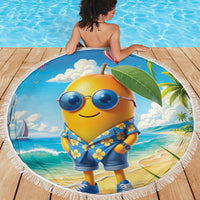 Funny Hawaii Mango Beach Blanket Tropical Summer Beach Mascot Vacation