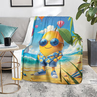 Funny Hawaii Mango Blanket Tropical Summer Beach Mascot Vacation