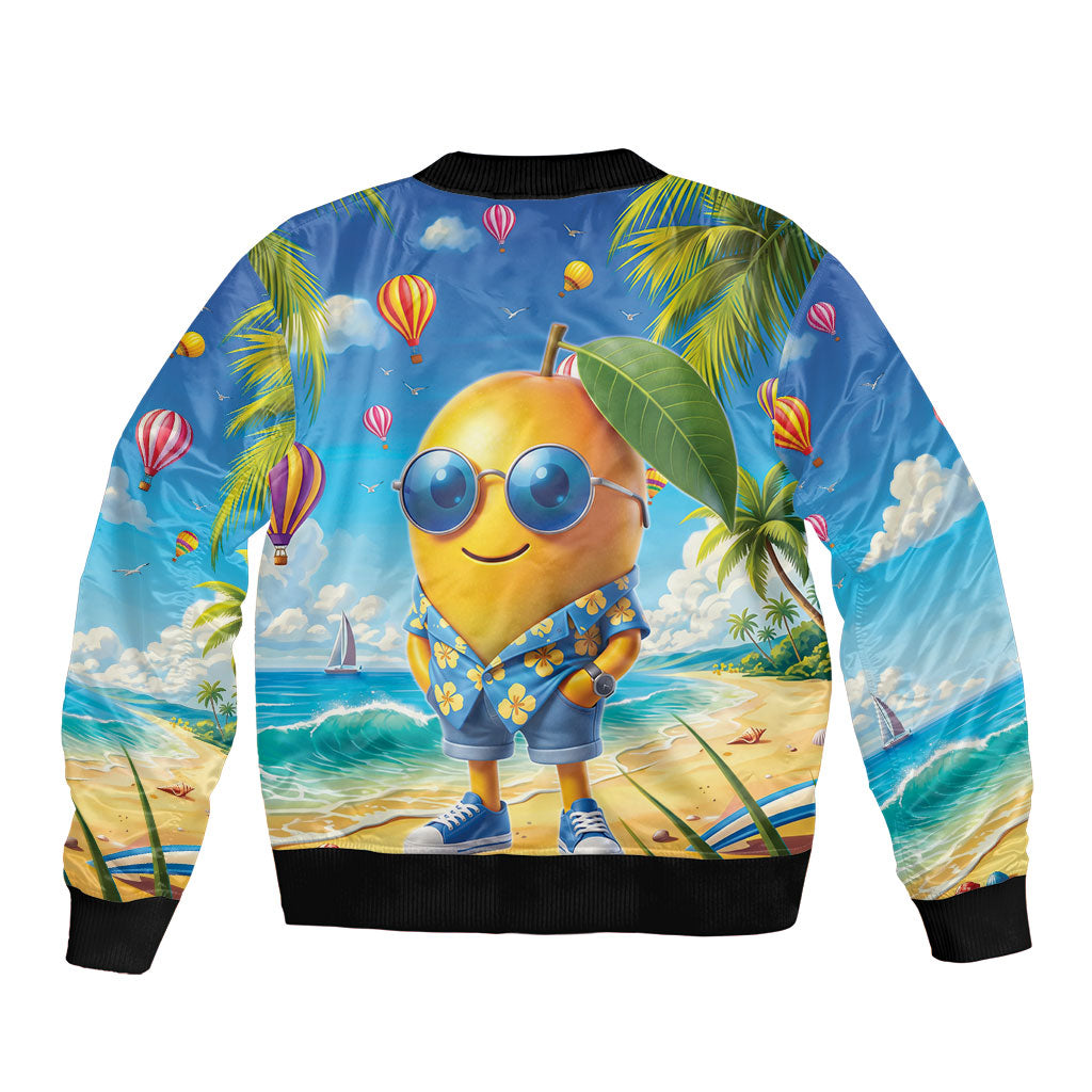 Funny Hawaii Mango Bomber Jacket Tropical Summer Beach Mascot Vacation