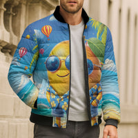 Funny Hawaii Mango Bomber Puffer Jacket Tropical Summer Beach Mascot Vacation