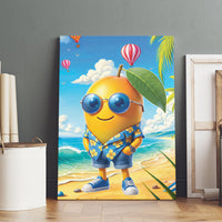 Funny Hawaii Mango Canvas Wall Art Tropical Summer Beach Mascot Vacation