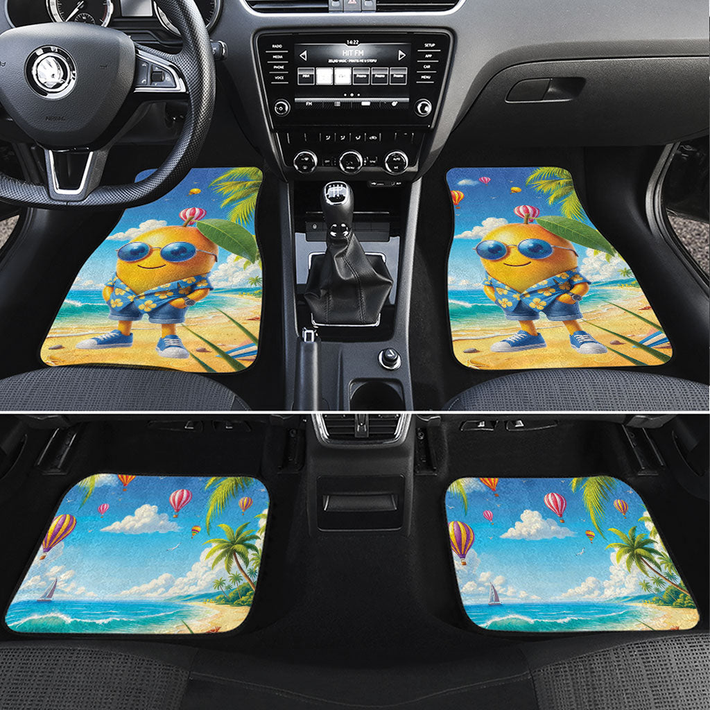 Funny Hawaii Mango Car Mats Tropical Summer Beach Mascot Vacation