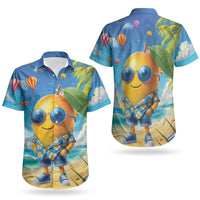 Funny Hawaii Mango Couples Matching Mermaid Dress and Hawaiian Shirt Tropical Summer Beach Mascot Vacation