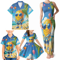 Funny Hawaii Mango Family Matching Tank Maxi Dress and Hawaiian Shirt Tropical Summer Beach Mascot Vacation