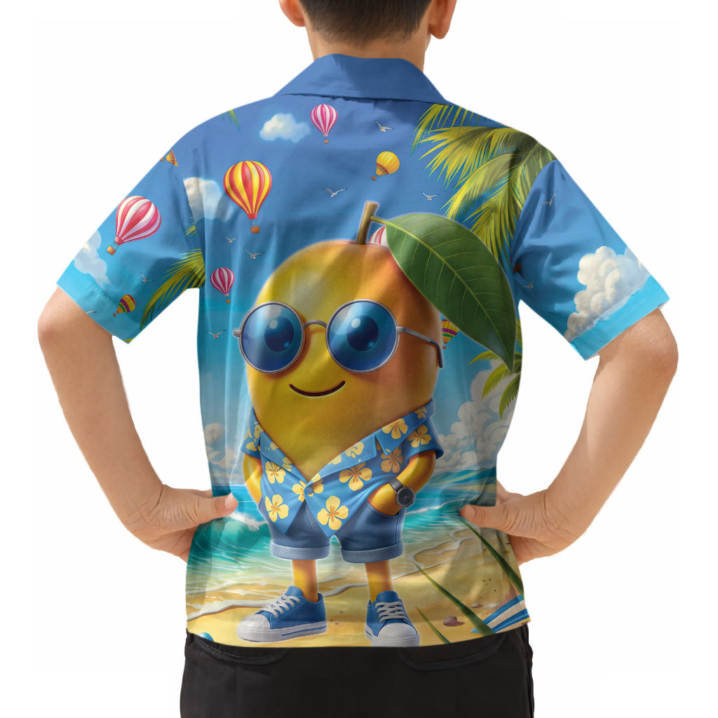 Funny Hawaii Mango Kid Hawaiian Shirt Tropical Summer Beach Mascot Vacation