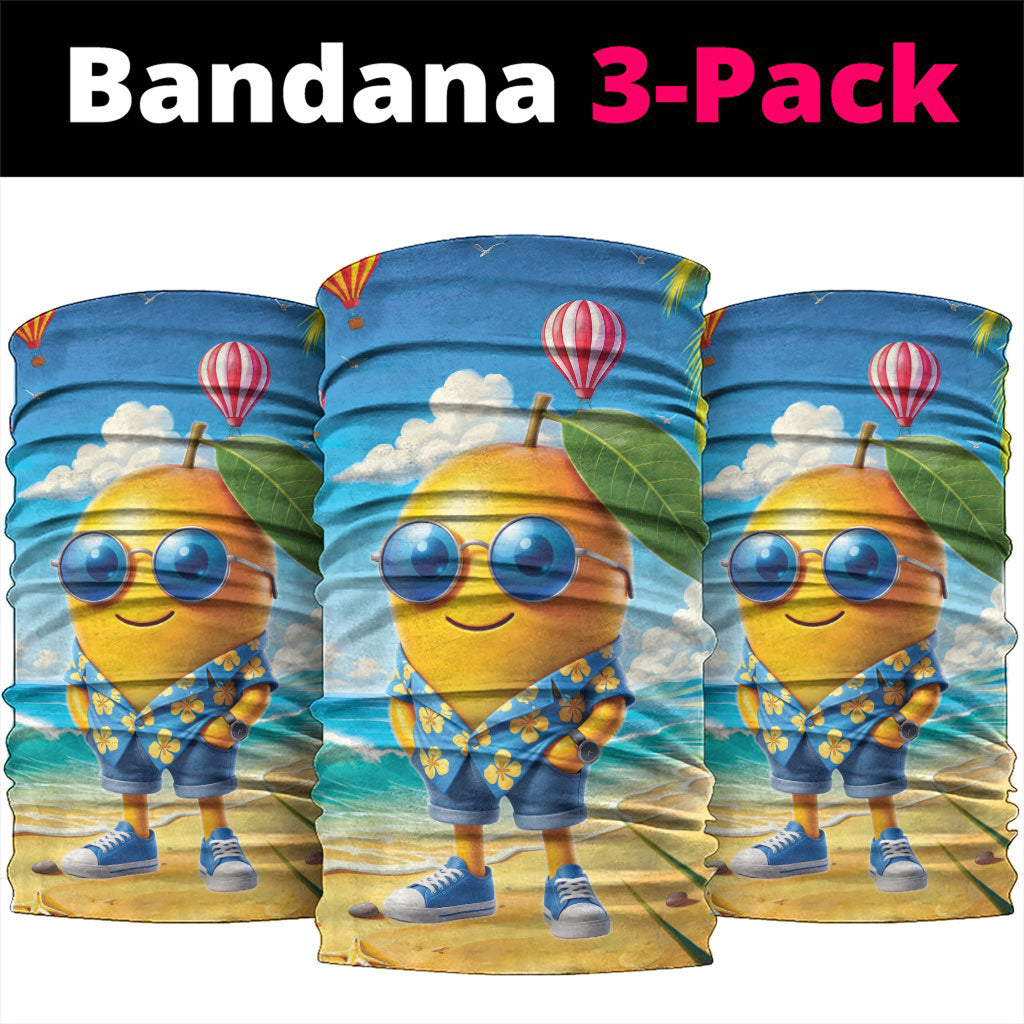 Funny Hawaii Mango Neck Gaiter Tropical Summer Beach Mascot Vacation
