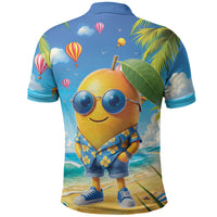 Funny Hawaii Mango Polo Shirt Tropical Summer Beach Mascot Vacation