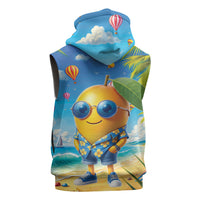 Funny Hawaii Mango Sleeveless Hoodie Tropical Summer Beach Mascot Vacation