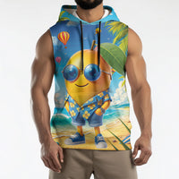 Funny Hawaii Mango Sleeveless Hoodie Tropical Summer Beach Mascot Vacation