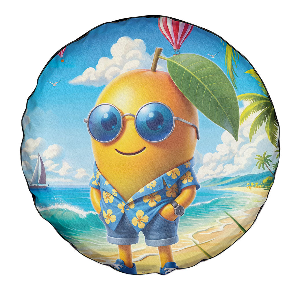 Funny Hawaii Mango Spare Tire Cover Tropical Summer Beach Mascot Vacation