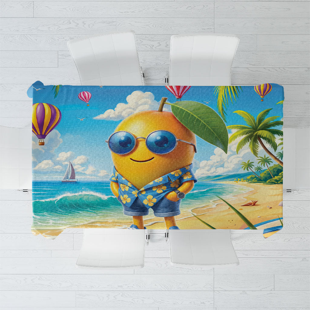 Funny Hawaii Mango Tablecloth Tropical Summer Beach Mascot Vacation