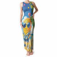 Funny Hawaii Mango Tank Maxi Dress Tropical Summer Beach Mascot Vacation