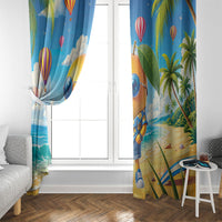 Funny Hawaii Mango Window Curtain Tropical Summer Beach Mascot Vacation