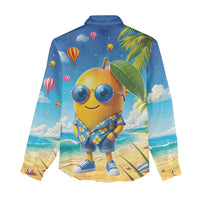 Funny Hawaii Mango Women Casual Shirt Tropical Summer Beach Mascot Vacation