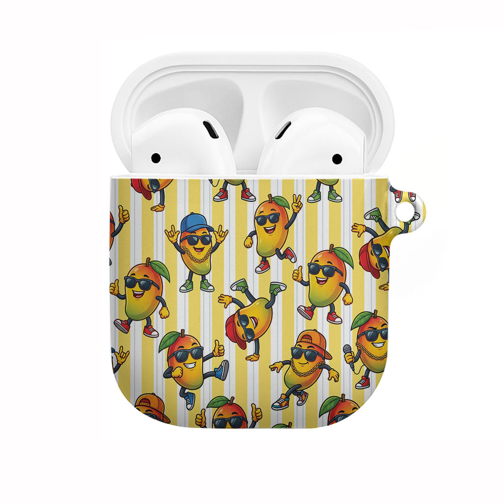 Funny Hawaii Mango Hip Hop Cartoon AirPods Case Summer Beach Party