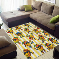 Funny Hawaii Mango Hip Hop Cartoon Area Rug Summer Beach Party