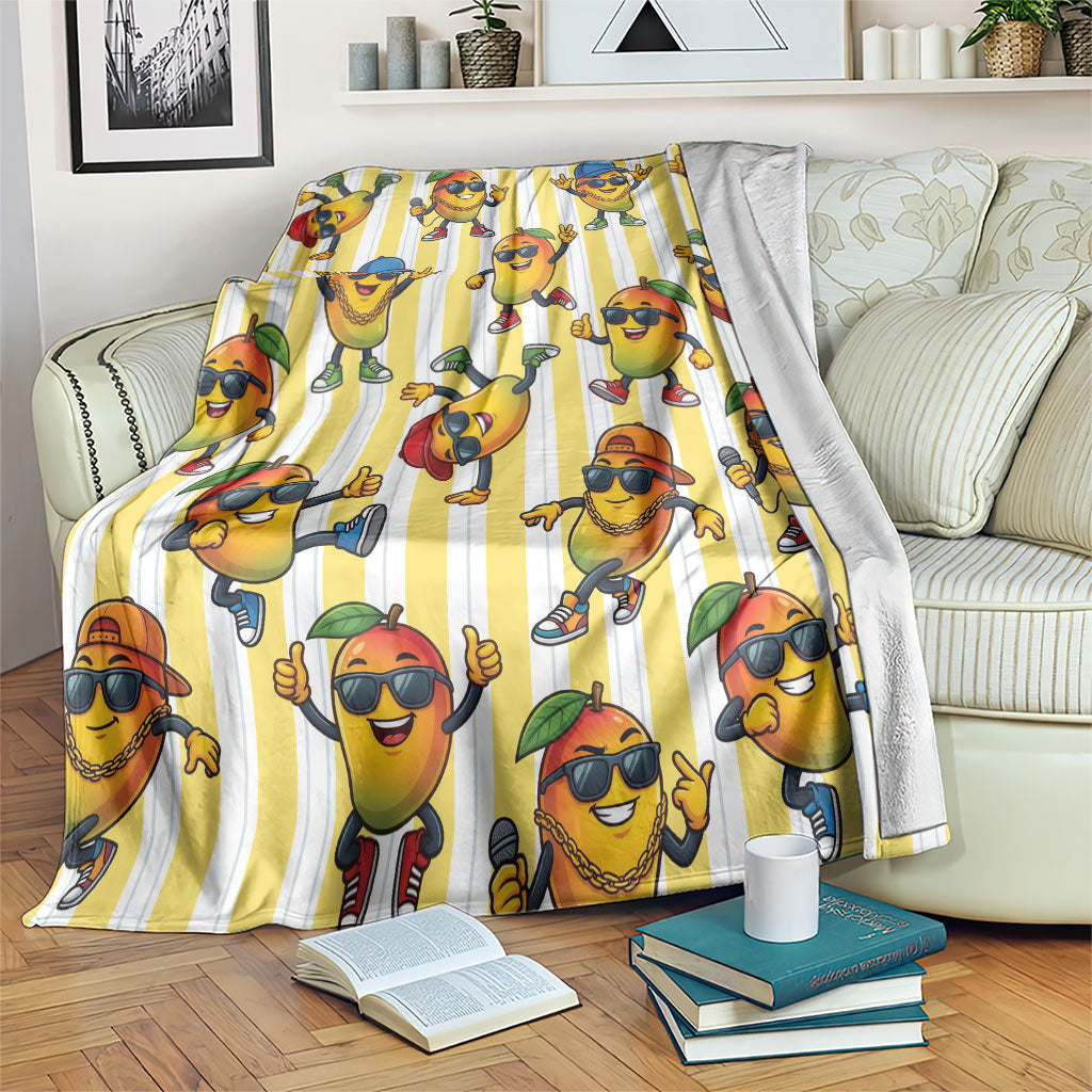 Funny Hawaii Mango Hip Hop Cartoon Blanket Summer Beach Party