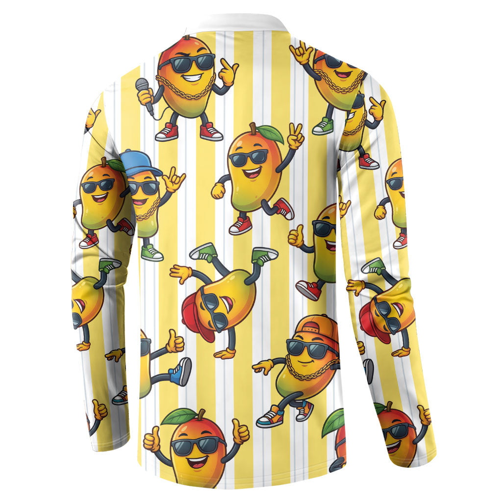 Funny Hawaii Mango Hip Hop Cartoon Button Sweatshirt Summer Beach Party