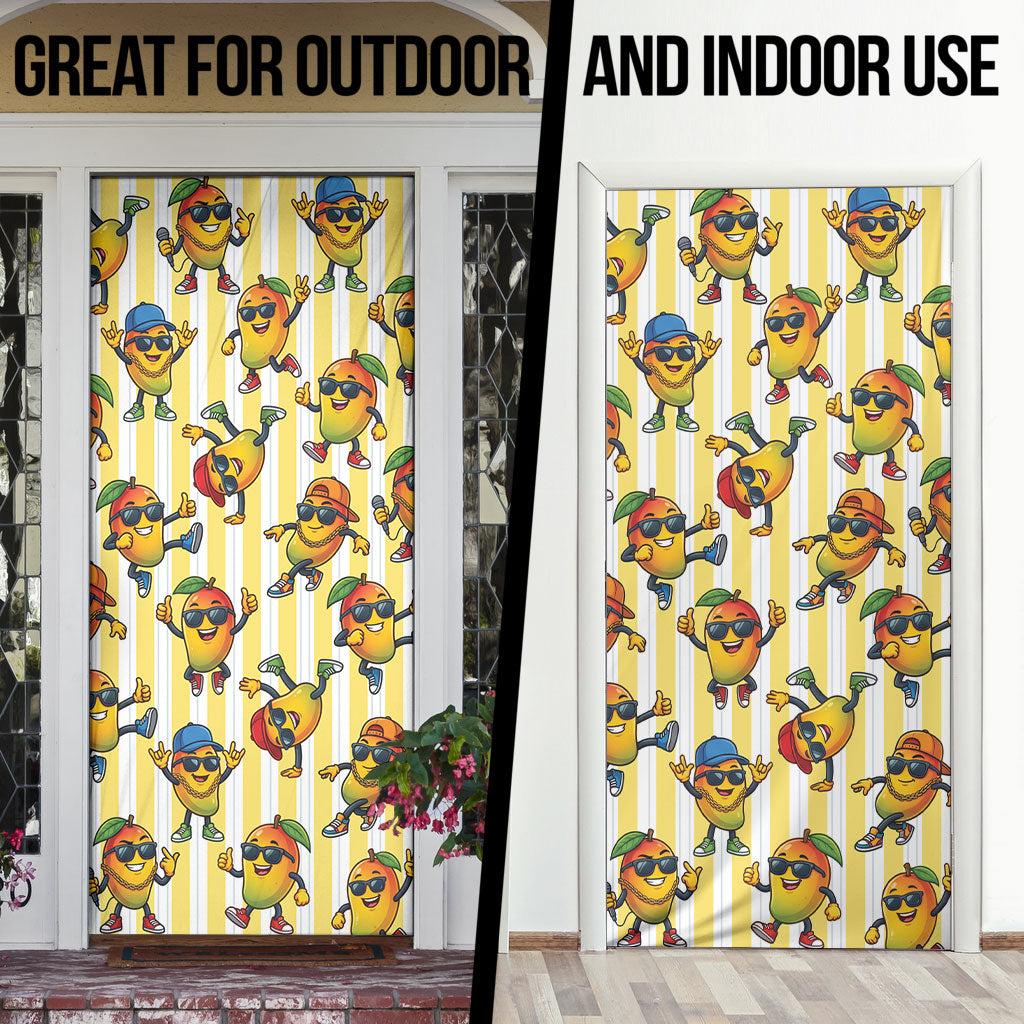 Funny Hawaii Mango Hip Hop Cartoon Door Cover Summer Beach Party