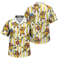 Funny Hawaii Mango Hip Hop Cartoon Family Matching Mermaid Dress and Hawaiian Shirt Summer Beach Party