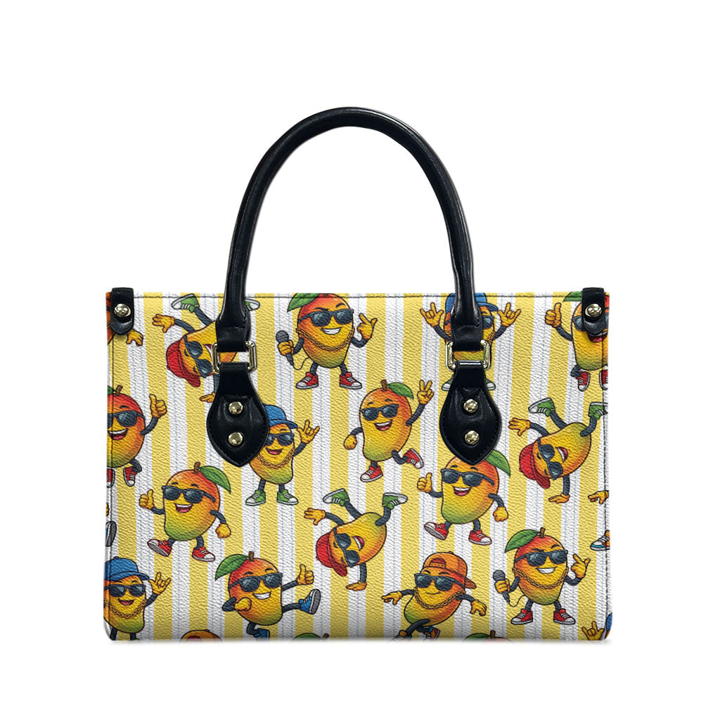 Funny Hawaii Mango Hip Hop Cartoon Leather Bag Summer Beach Party