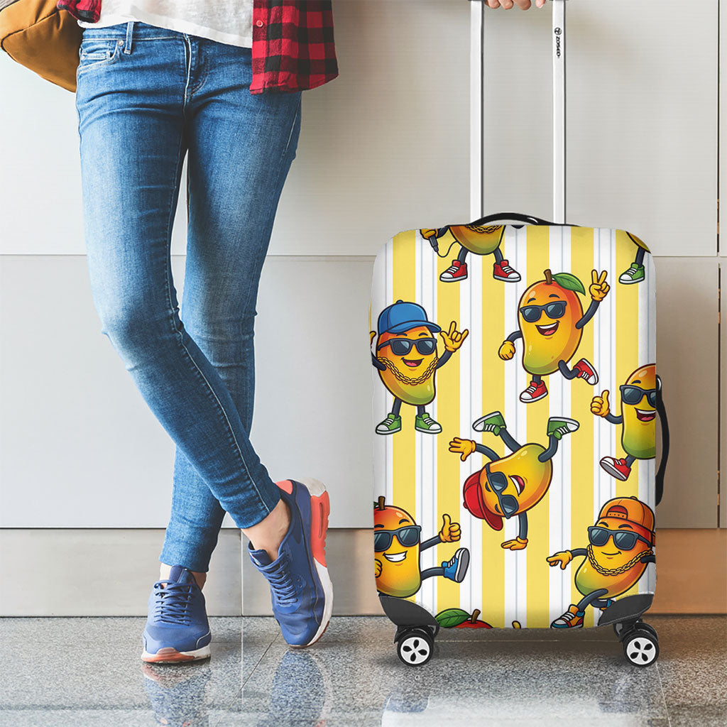 Funny Hawaii Mango Hip Hop Cartoon Luggage Cover Summer Beach Party