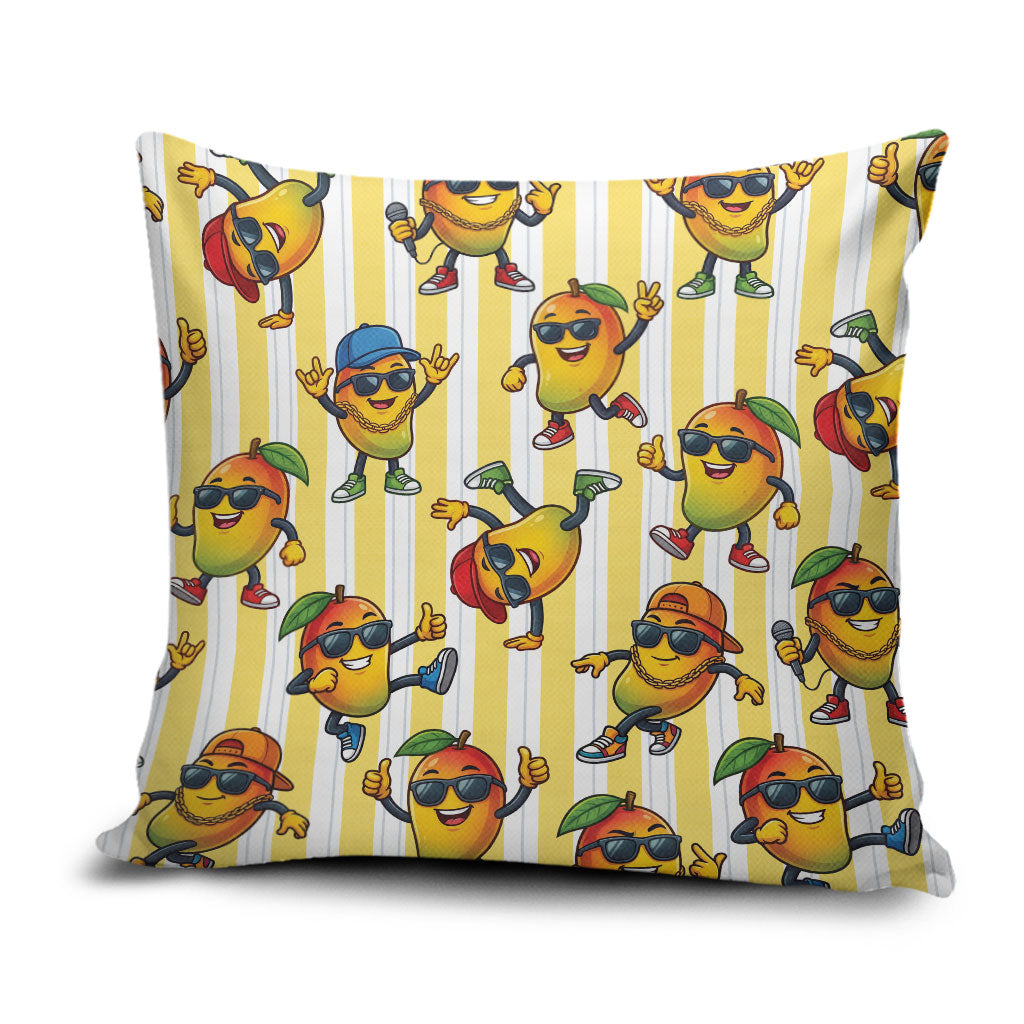 Funny Hawaii Mango Hip Hop Cartoon Pillow Cover Summer Beach Party