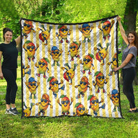Funny Hawaii Mango Hip Hop Cartoon Quilt Summer Beach Party