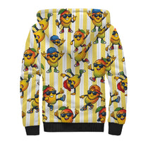 Funny Hawaii Mango Hip Hop Cartoon Sherpa Hoodie Summer Beach Party