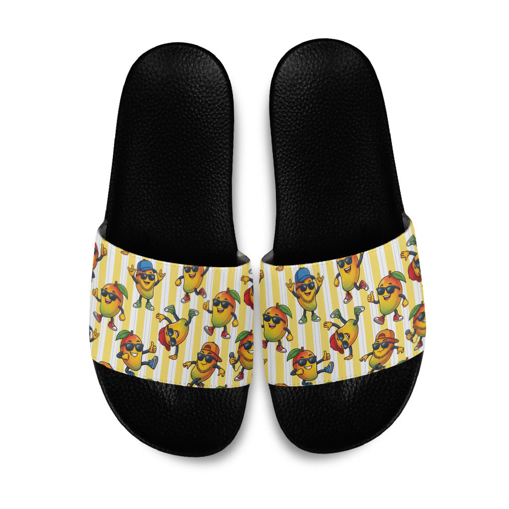 Funny Hawaii Mango Hip Hop Cartoon Slide Sandals Summer Beach Party