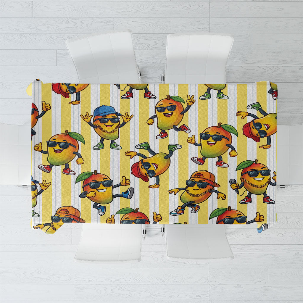 Funny Hawaii Mango Hip Hop Cartoon Tablecloth Summer Beach Party