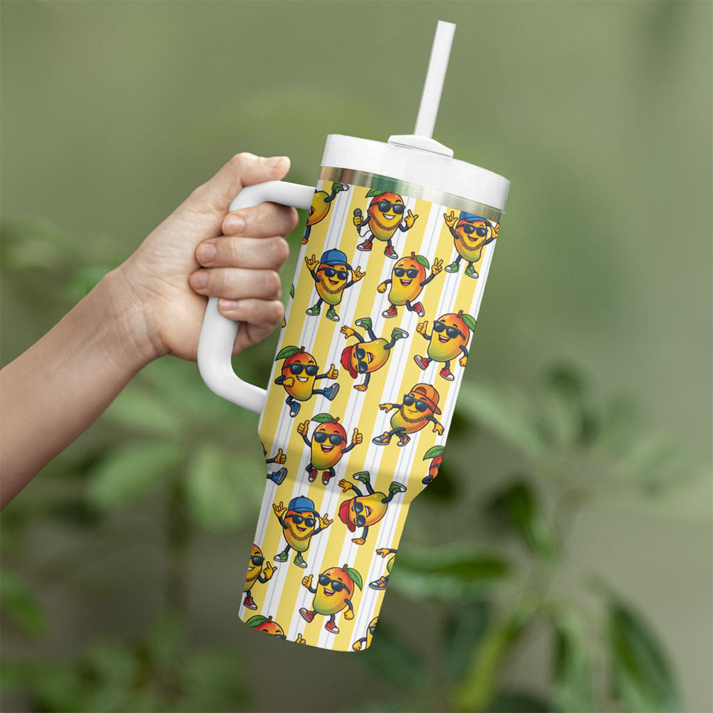 Funny Hawaii Mango Hip Hop Cartoon Tumbler With Handle Summer Beach Party