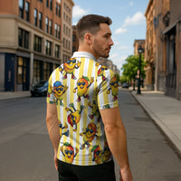 Funny Hawaii Mango Hip Hop Cartoon Zipper Polo Shirt Summer Beach Party