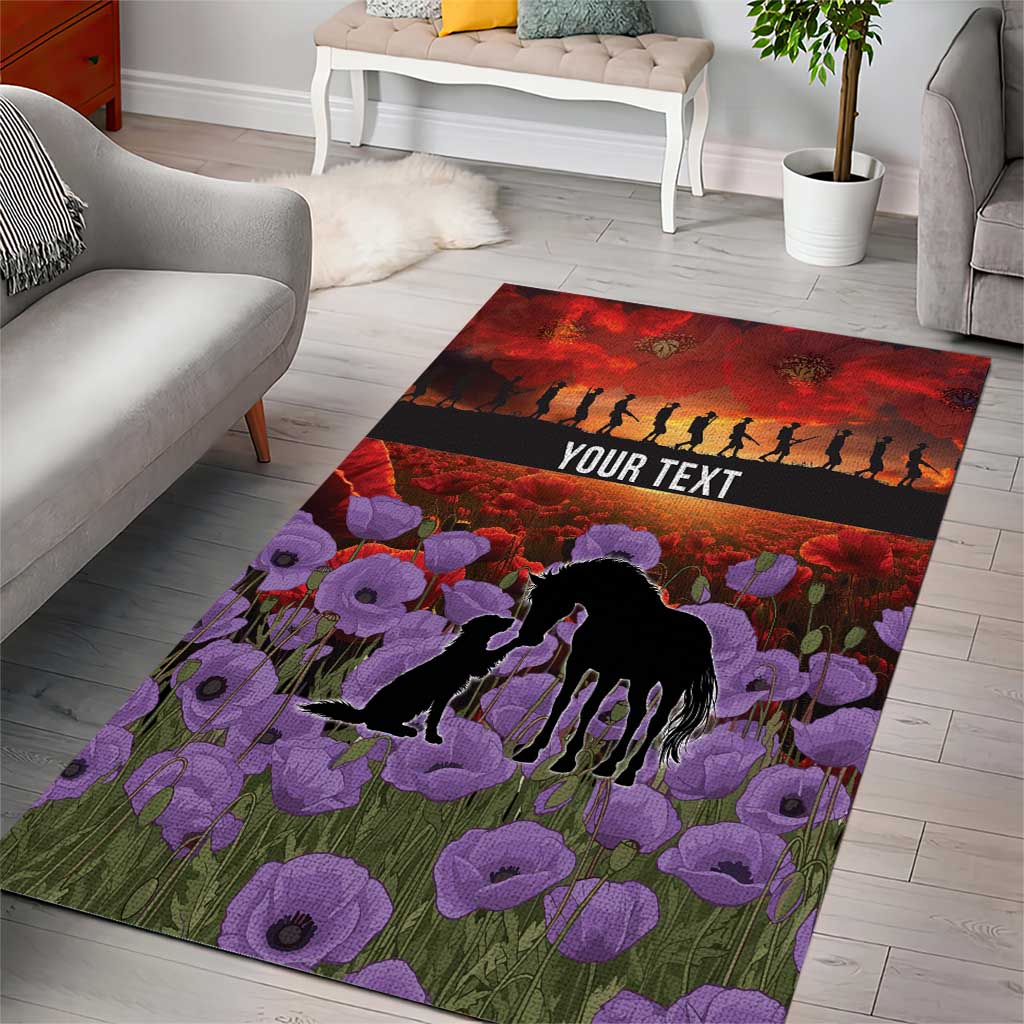 Personalised ANZAC Day Area Rug Remembering the Animals of War LT19 - Polynesian Pride