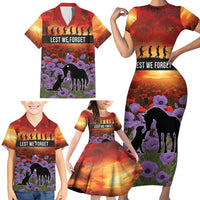 Personalised ANZAC Day Family Matching Short Sleeve Bodycon Dress and Hawaiian Shirt Remembering the Animals of War LT19 - Polynesian Pride