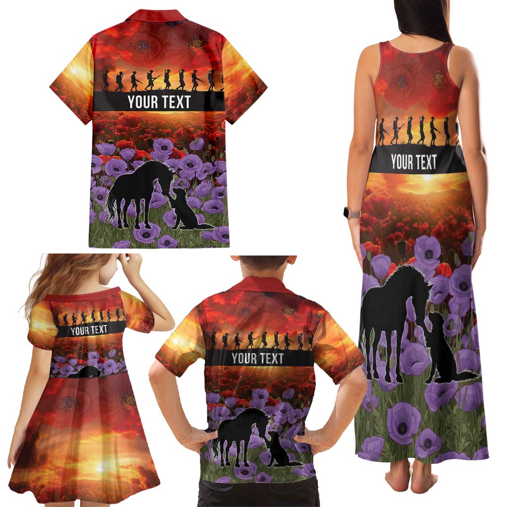 Personalised ANZAC Day Family Matching Tank Maxi Dress and Hawaiian Shirt Remembering the Animals of War LT19 - Polynesian Pride