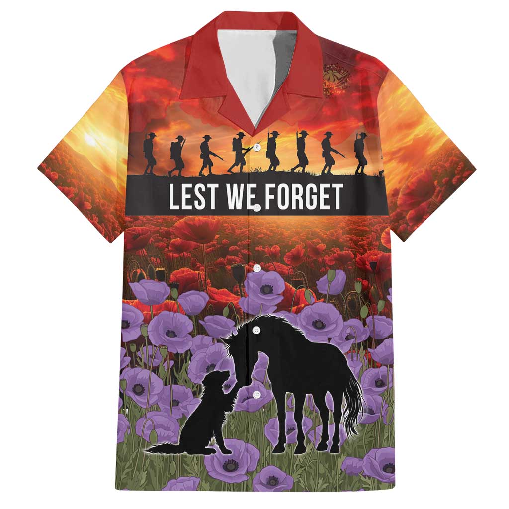 Personalised ANZAC Day Hawaiian Shirt Remembering the Animals of War