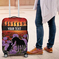Personalised ANZAC Day Luggage Cover Remembering the Animals of War LT19 Purple - Polynesian Pride